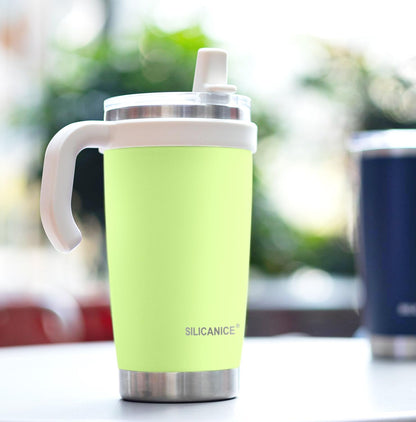 For Iced Coffee & Smoothies – Never Drink from a Moldy Lid Again: 20oz Hygienic Tumbler, 100% Leakproof Lid & Removable Foldable Spout. Reinforced Base, Fits Cup Holders - Cream