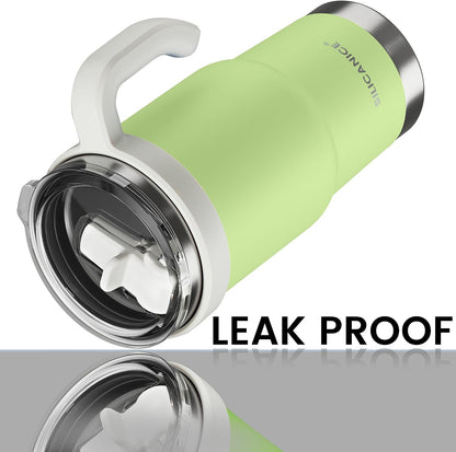 For Iced Coffee & Smoothies – Never Drink from a Moldy Lid Again: 20oz Hygienic Tumbler, 100% Leakproof Lid & Removable Foldable Spout. Reinforced Base, Fits Cup Holders - Cream