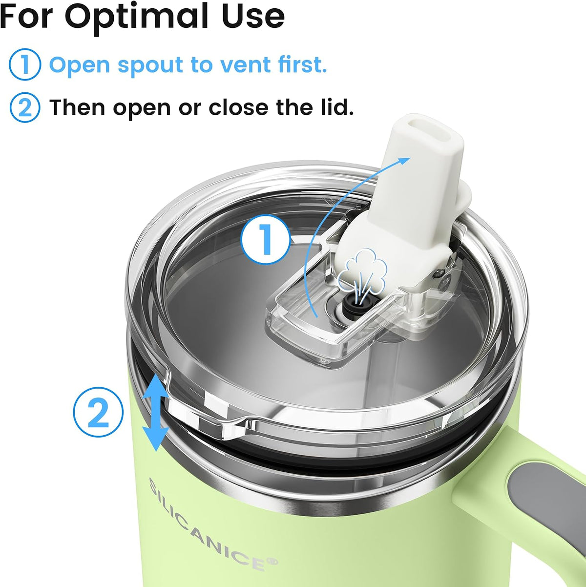 For Iced Coffee & Smoothies – Never Drink from a Moldy Lid Again: 20oz Hygienic Tumbler, 100% Leakproof Lid & Removable Foldable Spout. Reinforced Base, Fits Cup Holders - Cream