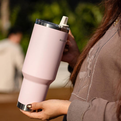 For Iced Coffee & Smoothies – Never Drink from a Moldy Lid Again: 20oz Hygienic Tumbler, 100% Leakproof Lid & Removable Foldable Spout. Reinforced Base, Fits Cup Holders - Cream