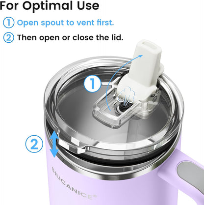 For Iced Coffee & Smoothies – Never Drink from a Moldy Lid Again: 20oz Hygienic Tumbler, 100% Leakproof Lid & Removable Foldable Spout. Reinforced Base, Fits Cup Holders - Cream