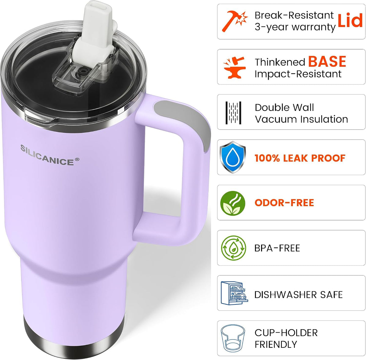 For Iced Coffee & Smoothies – Never Drink from a Moldy Lid Again: 20oz Hygienic Tumbler, 100% Leakproof Lid & Removable Foldable Spout. Reinforced Base, Fits Cup Holders - Cream
