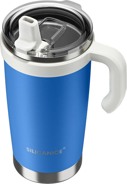 For Iced Coffee & Smoothies – Never Drink from a Moldy Lid Again: 20oz Hygienic Tumbler, 100% Leakproof Lid & Removable Foldable Spout. Reinforced Base, Fits Cup Holders - Cream
