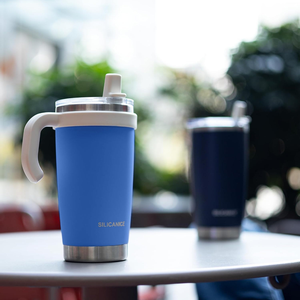 For Iced Coffee & Smoothies – Never Drink from a Moldy Lid Again: 20oz Hygienic Tumbler, 100% Leakproof Lid & Removable Foldable Spout. Reinforced Base, Fits Cup Holders - Cream