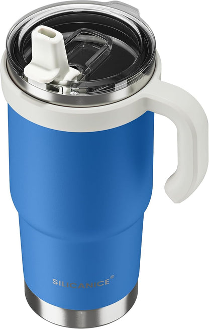 For Iced Coffee & Smoothies – Never Drink from a Moldy Lid Again: 20oz Hygienic Tumbler, 100% Leakproof Lid & Removable Foldable Spout. Reinforced Base, Fits Cup Holders - Cream