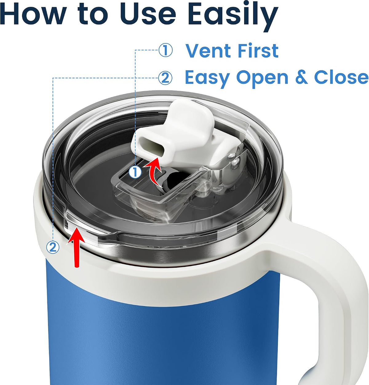 For Iced Coffee & Smoothies – Never Drink from a Moldy Lid Again: 20oz Hygienic Tumbler, 100% Leakproof Lid & Removable Foldable Spout. Reinforced Base, Fits Cup Holders - Cream