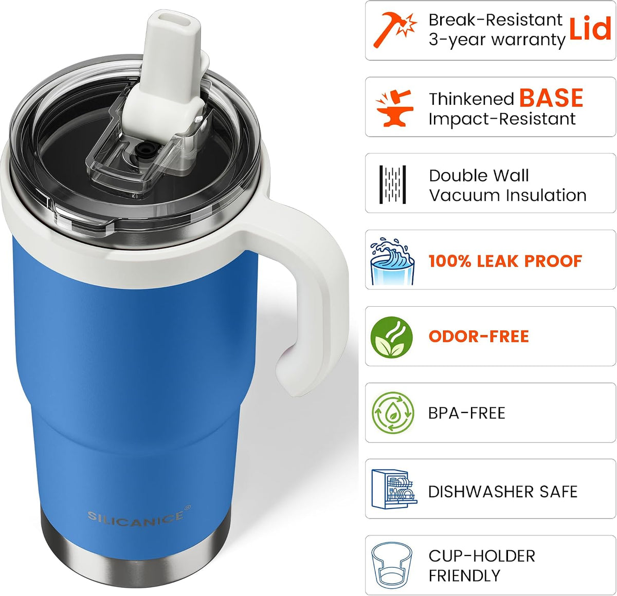 For Iced Coffee & Smoothies – Never Drink from a Moldy Lid Again: 20oz Hygienic Tumbler, 100% Leakproof Lid & Removable Foldable Spout. Reinforced Base, Fits Cup Holders - Cream