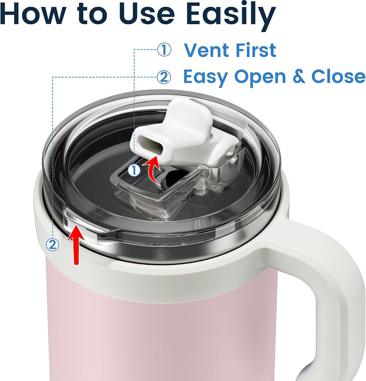 For Iced Coffee & Smoothies – Never Drink from a Moldy Lid Again: 20oz Hygienic Tumbler, 100% Leakproof Lid & Removable Foldable Spout. Reinforced Base, Fits Cup Holders - Cream