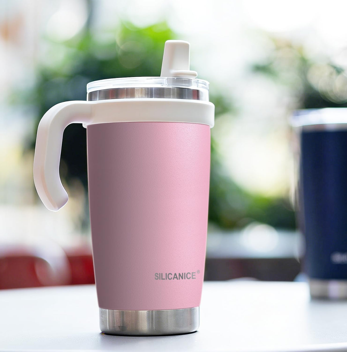 For Iced Coffee & Smoothies – Never Drink from a Moldy Lid Again: 20oz Hygienic Tumbler, 100% Leakproof Lid & Removable Foldable Spout. Reinforced Base, Fits Cup Holders - Cream