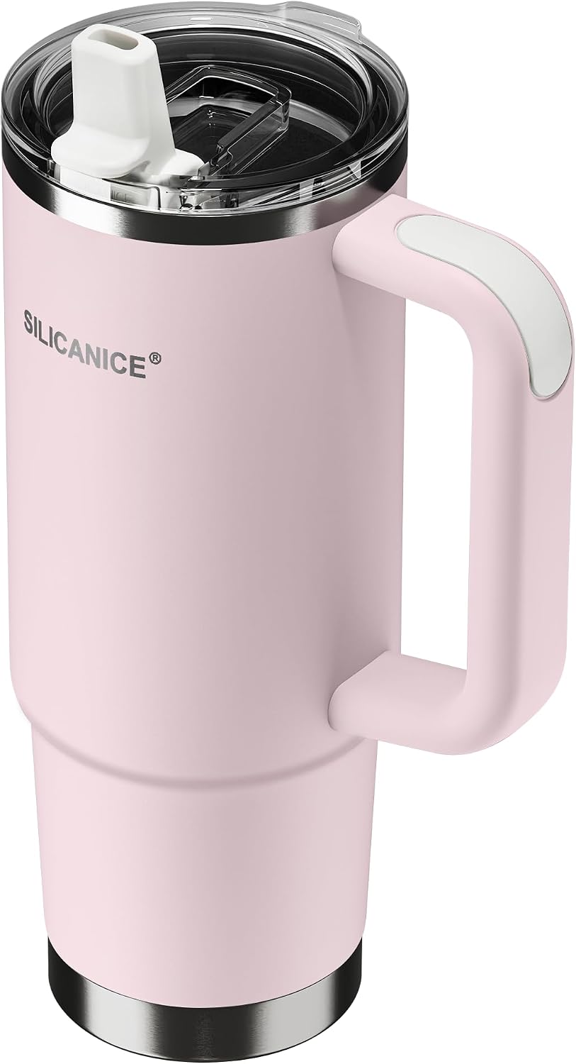 For Iced Coffee & Smoothies – Never Drink from a Moldy Lid Again: 20oz Hygienic Tumbler, 100% Leakproof Lid & Removable Foldable Spout. Reinforced Base, Fits Cup Holders - Cream