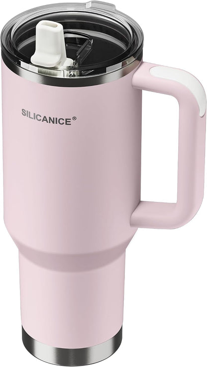 For Iced Coffee & Smoothies – Never Drink from a Moldy Lid Again: 20oz Hygienic Tumbler, 100% Leakproof Lid & Removable Foldable Spout. Reinforced Base, Fits Cup Holders - Cream