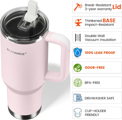 For Iced Coffee & Smoothies – Never Drink from a Moldy Lid Again: 20oz Hygienic Tumbler, 100% Leakproof Lid & Removable Foldable Spout. Reinforced Base, Fits Cup Holders - Cream