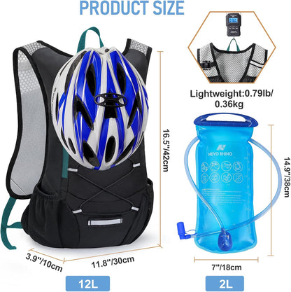 Lightweight Hydration Backpack, Running Backpack with 2L Water Bladder