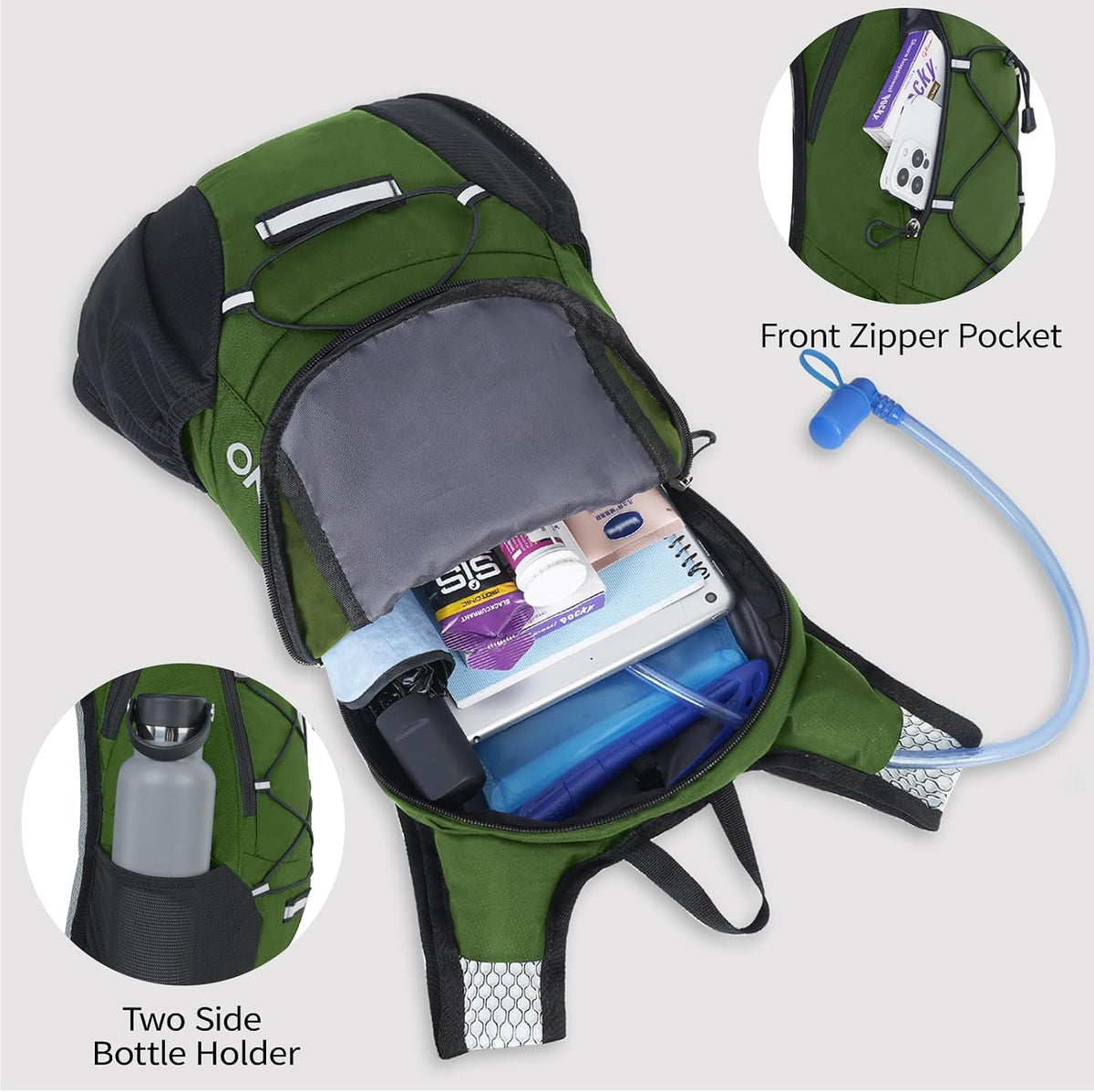 Lightweight Hydration Backpack, Running Backpack with 2L Water Bladder
