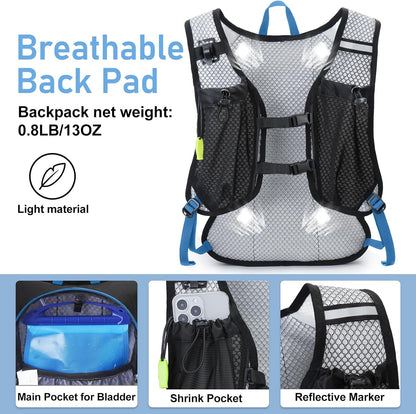 Lightweight Hydration Backpack, Running Backpack with 2L Water Bladder