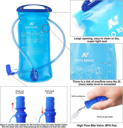 Lightweight Hydration Backpack, Running Backpack with 2L Water Bladder