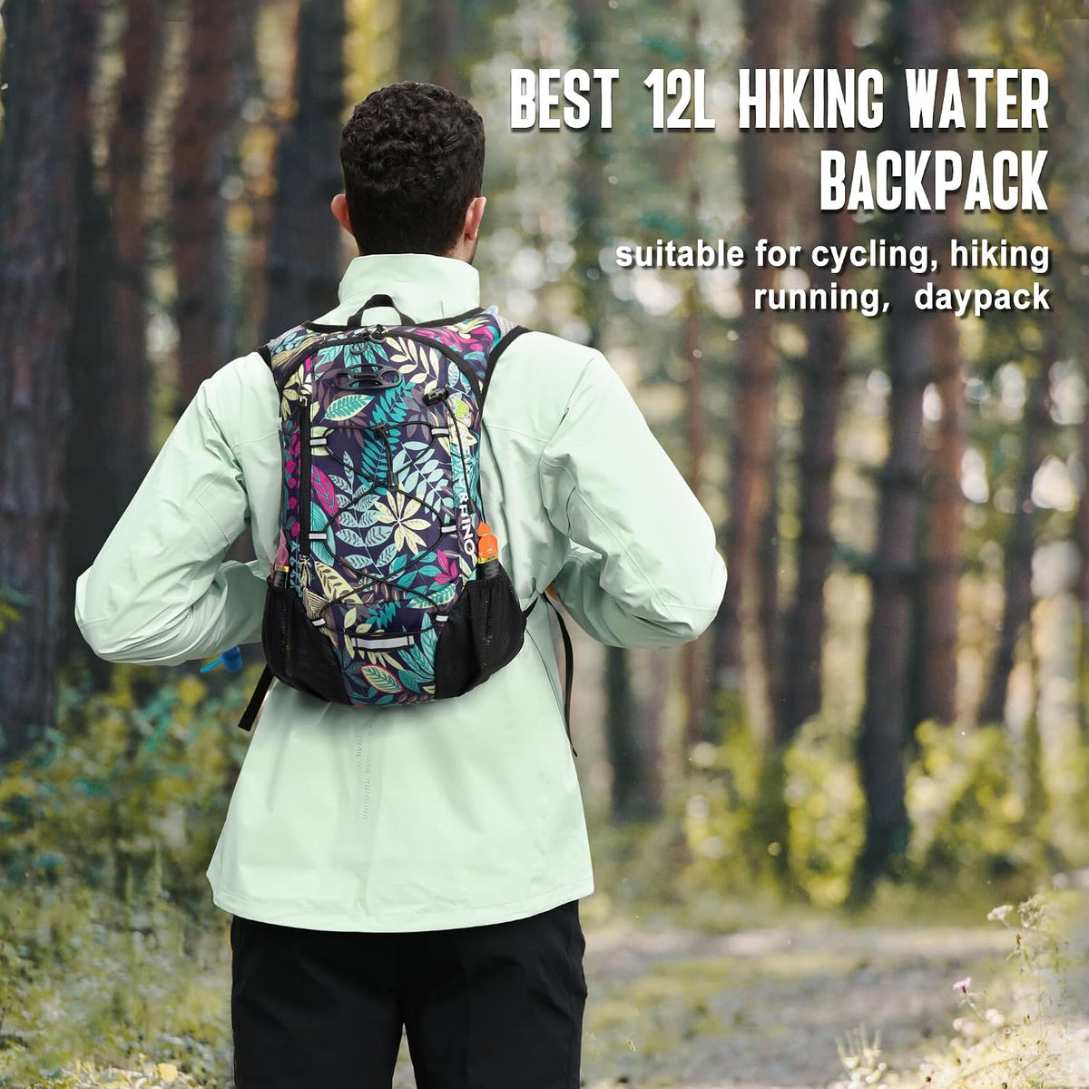 Lightweight Hydration Backpack, Running Backpack with 2L Water Bladder