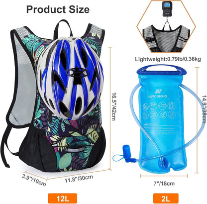 Lightweight Hydration Backpack, Running Backpack with 2L Water Bladder