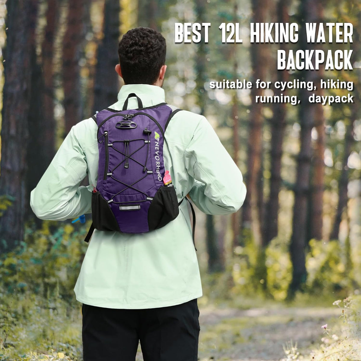 Lightweight Hydration Backpack, Running Backpack with 2L Water Bladder