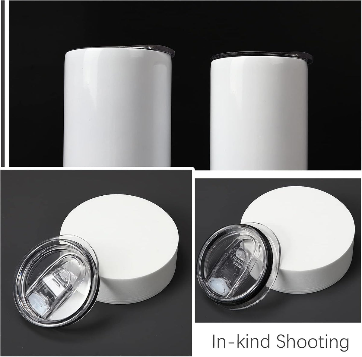 10 Pack 20 oz Skinny Tumbler Replacement Lids Plastic Splash Covers tops for 20 oz coffee cup lids Clear Cup Covers for 2.64 Inch Mouth Tumbler Cooler