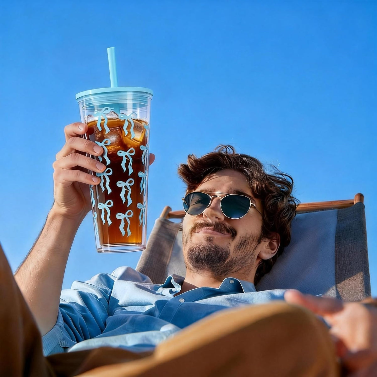 24oz Tumbler with Lid and Straw, Leak Proof and Double Wall Insulated Reusable Plastic Cups,Travel Reusable Iced Coffee Cup (2, White Butterfly)
