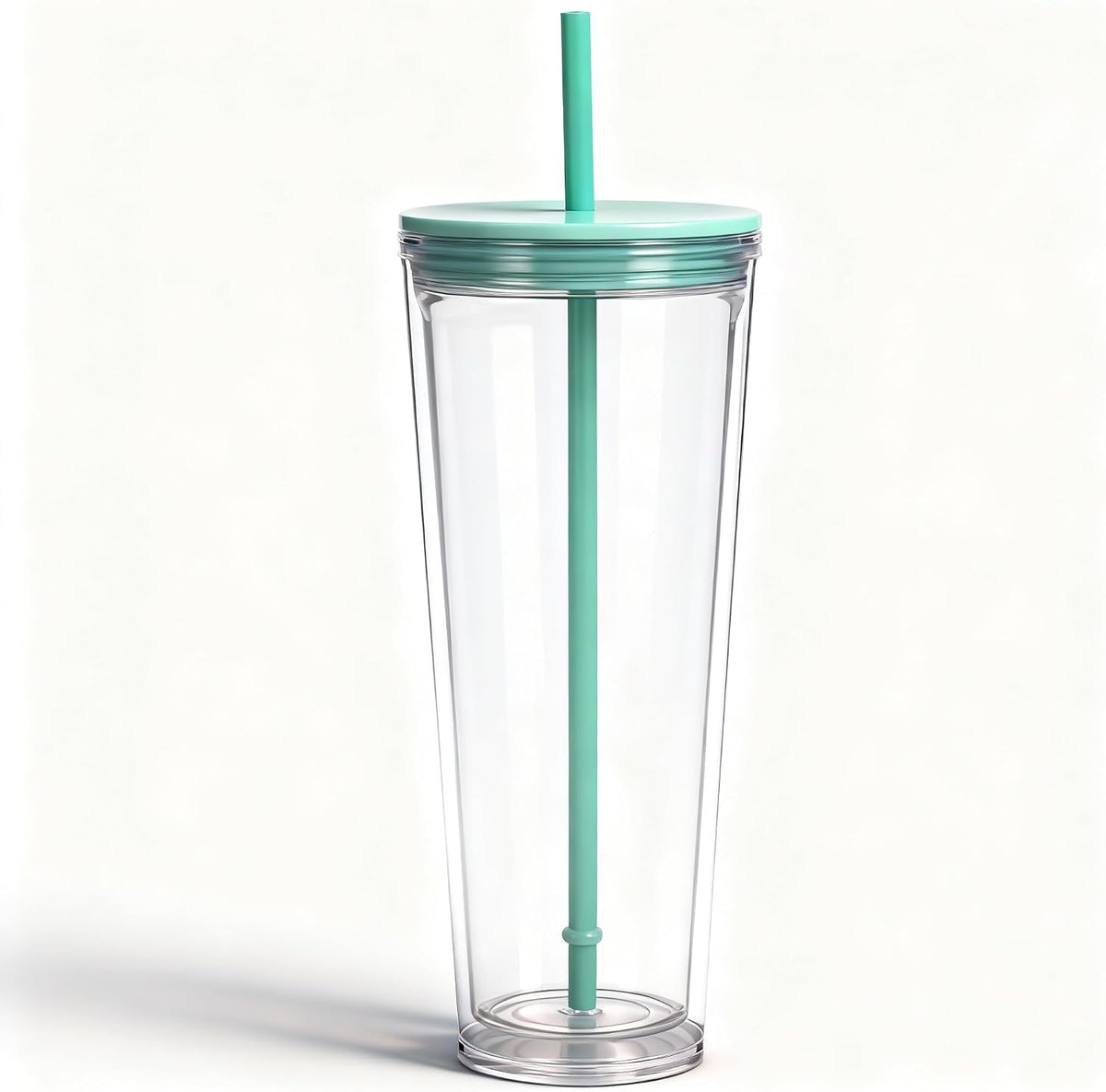24oz Tumbler with Lid and Straw, Leak Proof and Double Wall Insulated Reusable Plastic Cups,Travel Reusable Iced Coffee Cup (2, White Butterfly)