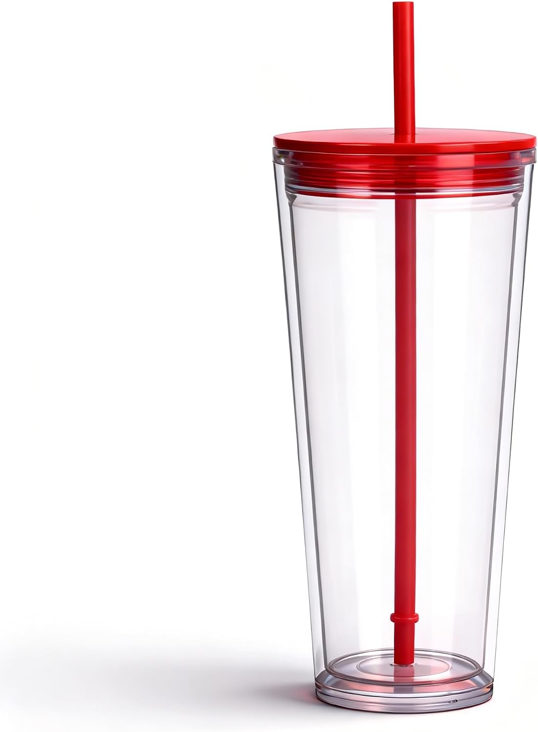 24oz Tumbler with Lid and Straw, Leak Proof and Double Wall Insulated Reusable Plastic Cups,Travel Reusable Iced Coffee Cup (2, White Butterfly)