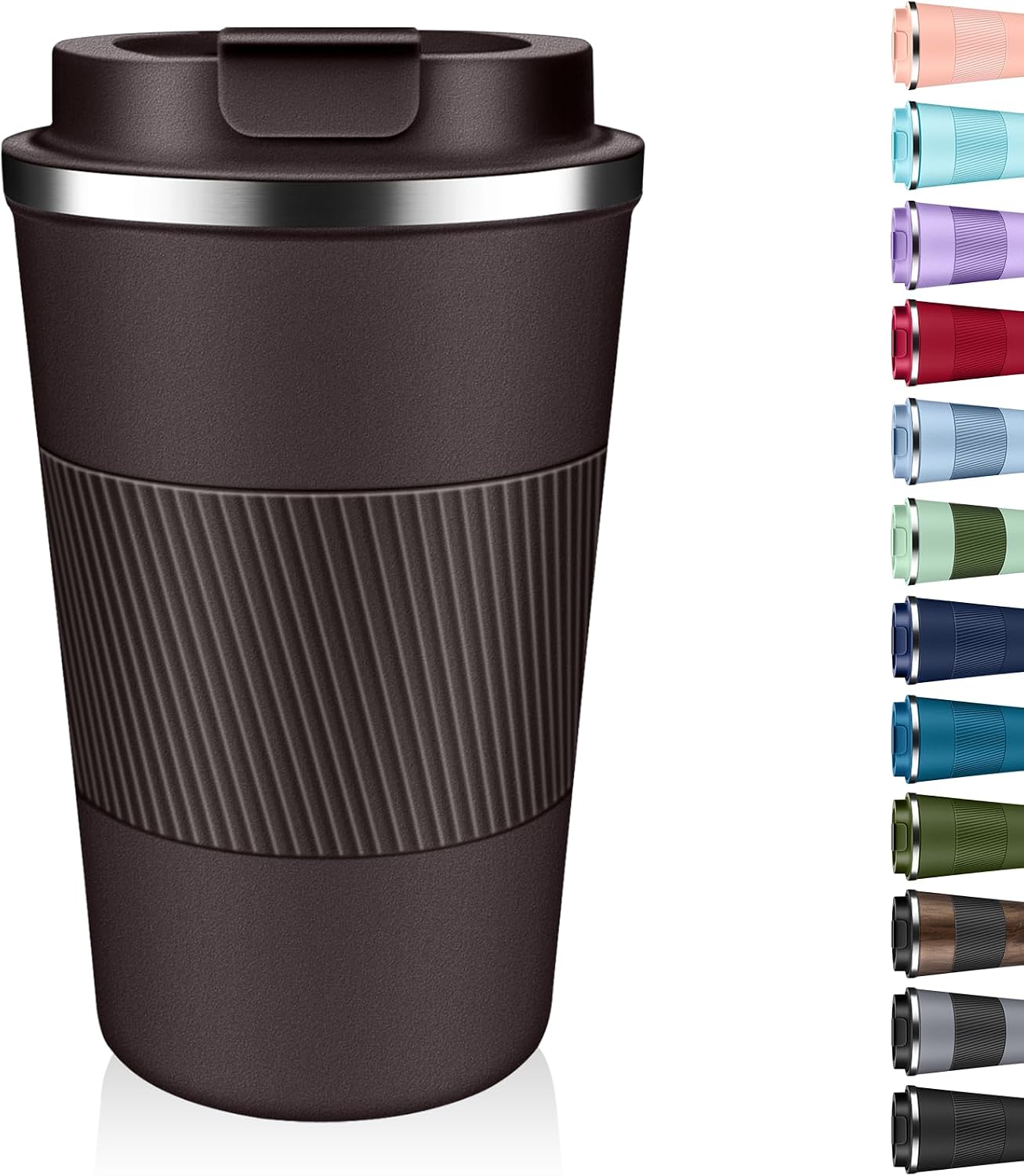 Insulated Coffee Tumbler 17 oz, Stainless Steel Coffee Mug with Lids, Travel Coffee Mug Leak Proof, Double Wall Vacuum Insulated Reusable Coffee Cup, Keep Drinks Hot and Cold (Deep Teal, 17 Ounces)