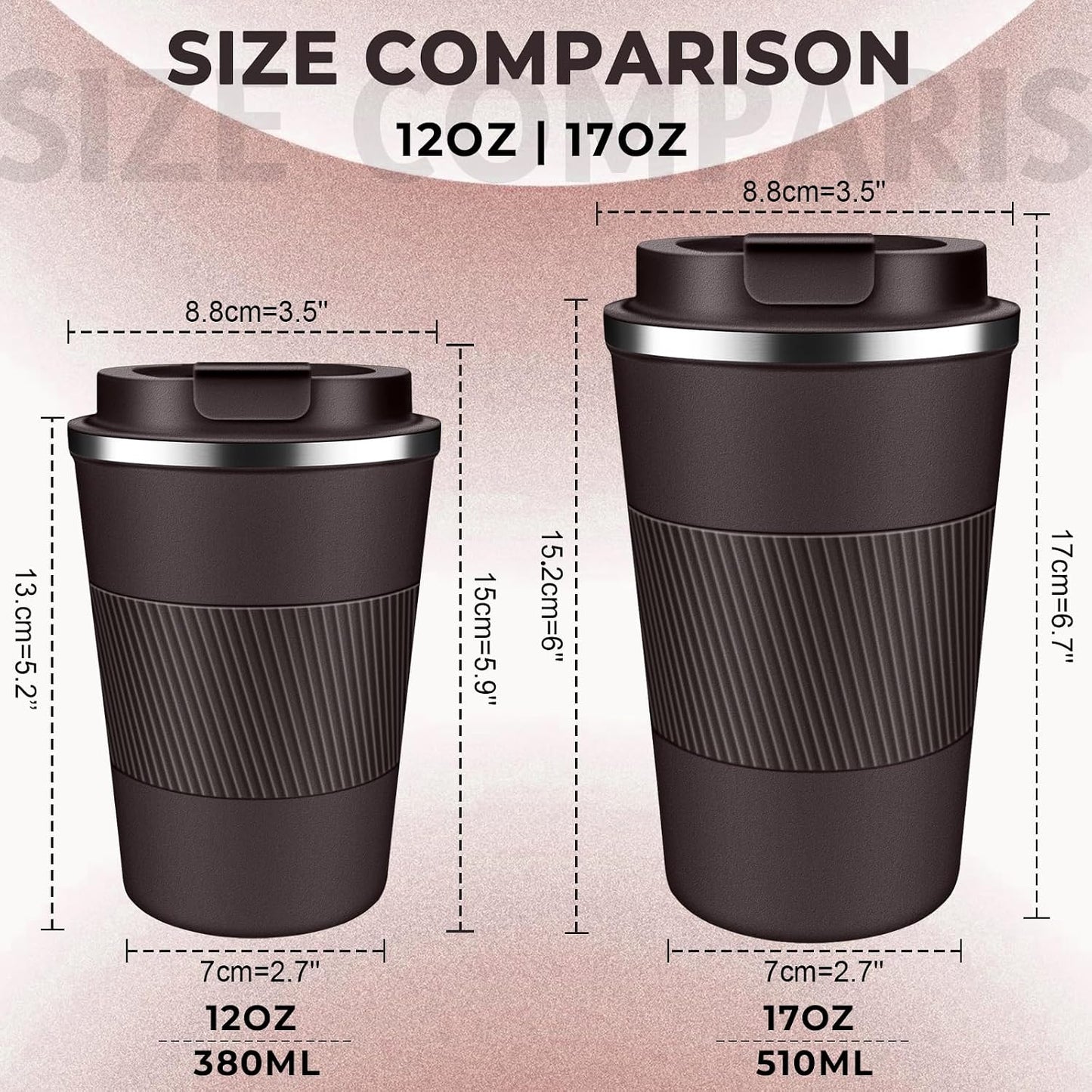 Insulated Coffee Tumbler 17 oz, Stainless Steel Coffee Mug with Lids, Travel Coffee Mug Leak Proof, Double Wall Vacuum Insulated Reusable Coffee Cup, Keep Drinks Hot and Cold (Deep Teal, 17 Ounces)