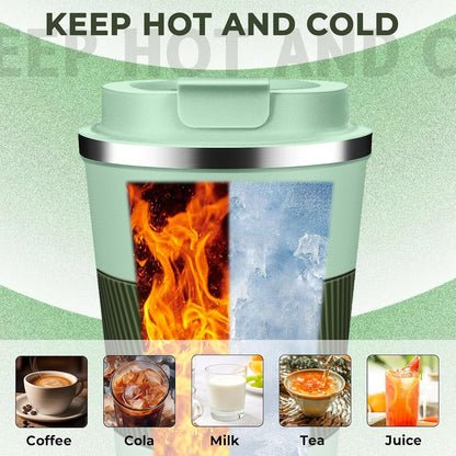 Insulated Coffee Tumbler 17 oz, Stainless Steel Coffee Mug with Lids, Travel Coffee Mug Leak Proof, Double Wall Vacuum Insulated Reusable Coffee Cup, Keep Drinks Hot and Cold (Deep Teal, 17 Ounces)
