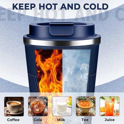Insulated Coffee Tumbler 17 oz, Stainless Steel Coffee Mug with Lids, Travel Coffee Mug Leak Proof, Double Wall Vacuum Insulated Reusable Coffee Cup, Keep Drinks Hot and Cold (Deep Teal, 17 Ounces)