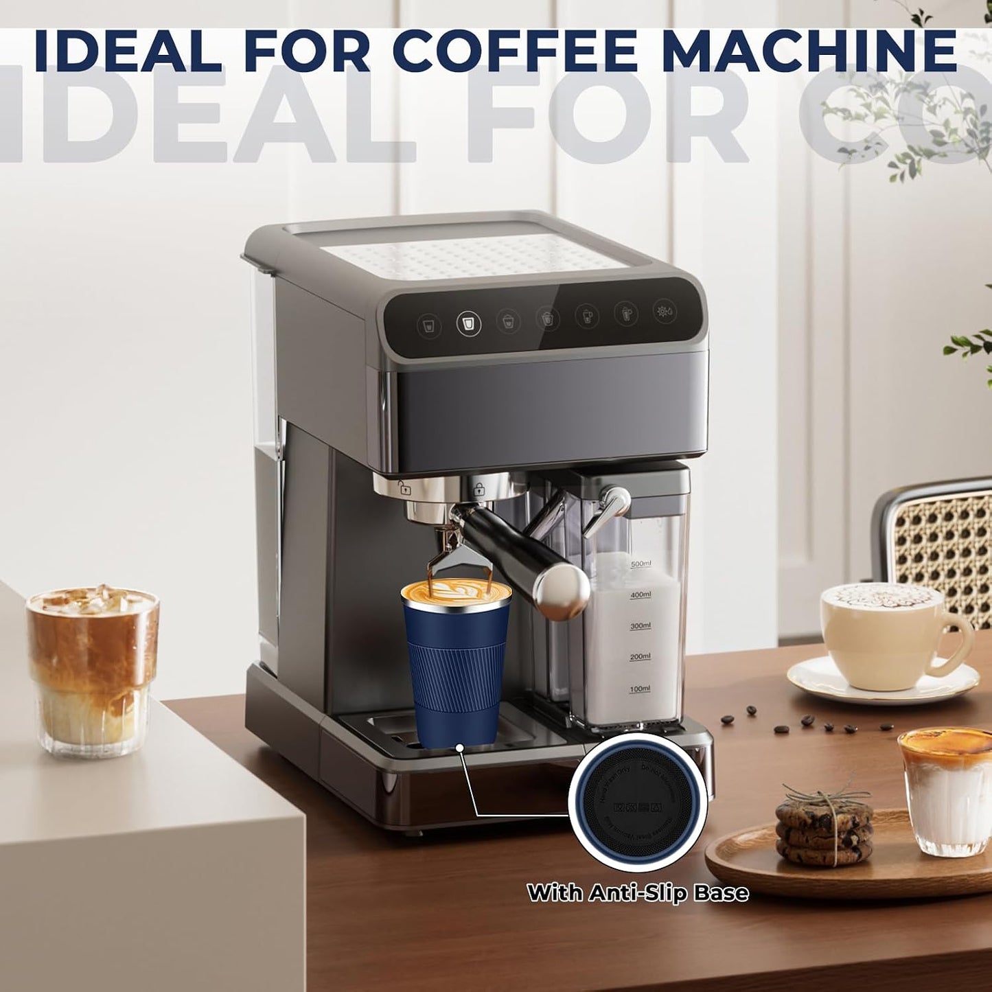Insulated Coffee Tumbler 17 oz, Stainless Steel Coffee Mug with Lids, Travel Coffee Mug Leak Proof, Double Wall Vacuum Insulated Reusable Coffee Cup, Keep Drinks Hot and Cold (Deep Teal, 17 Ounces)
