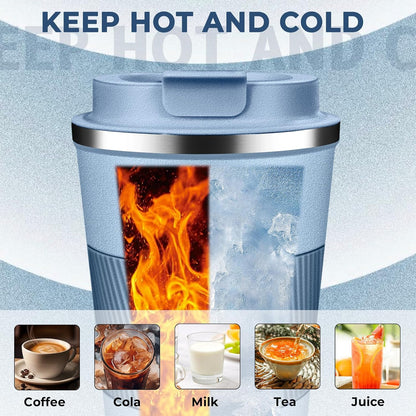 Insulated Coffee Tumbler 17 oz, Stainless Steel Coffee Mug with Lids, Travel Coffee Mug Leak Proof, Double Wall Vacuum Insulated Reusable Coffee Cup, Keep Drinks Hot and Cold (Deep Teal, 17 Ounces)