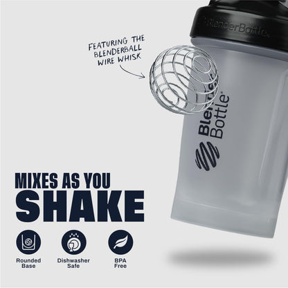 Classic V2 Plastic Shaker Bottle 20 oz Clear/Black