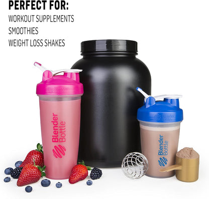 Classic V2 Plastic Shaker Bottle 20 oz Clear/Black