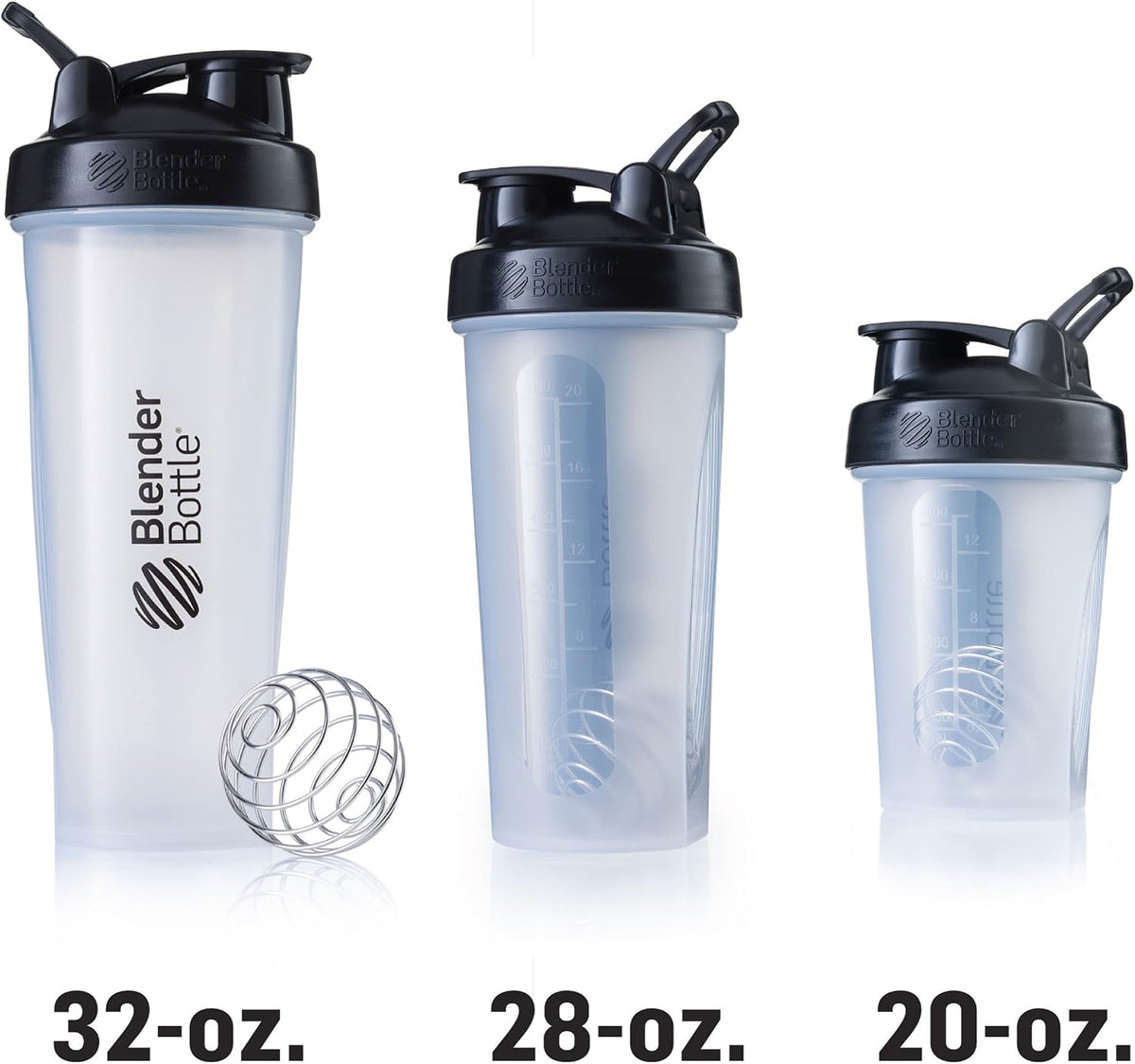 Classic V2 Plastic Shaker Bottle 20 oz Clear/Black