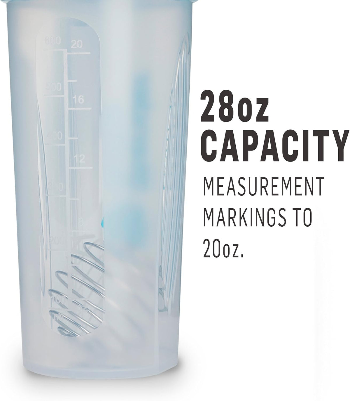 Classic V2 Plastic Shaker Bottle 20 oz Clear/Black