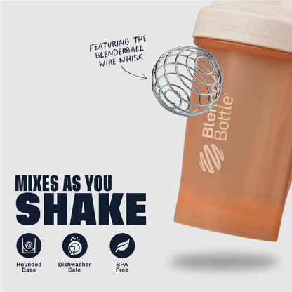 Classic V2 Plastic Shaker Bottle 20 oz Clear/Black