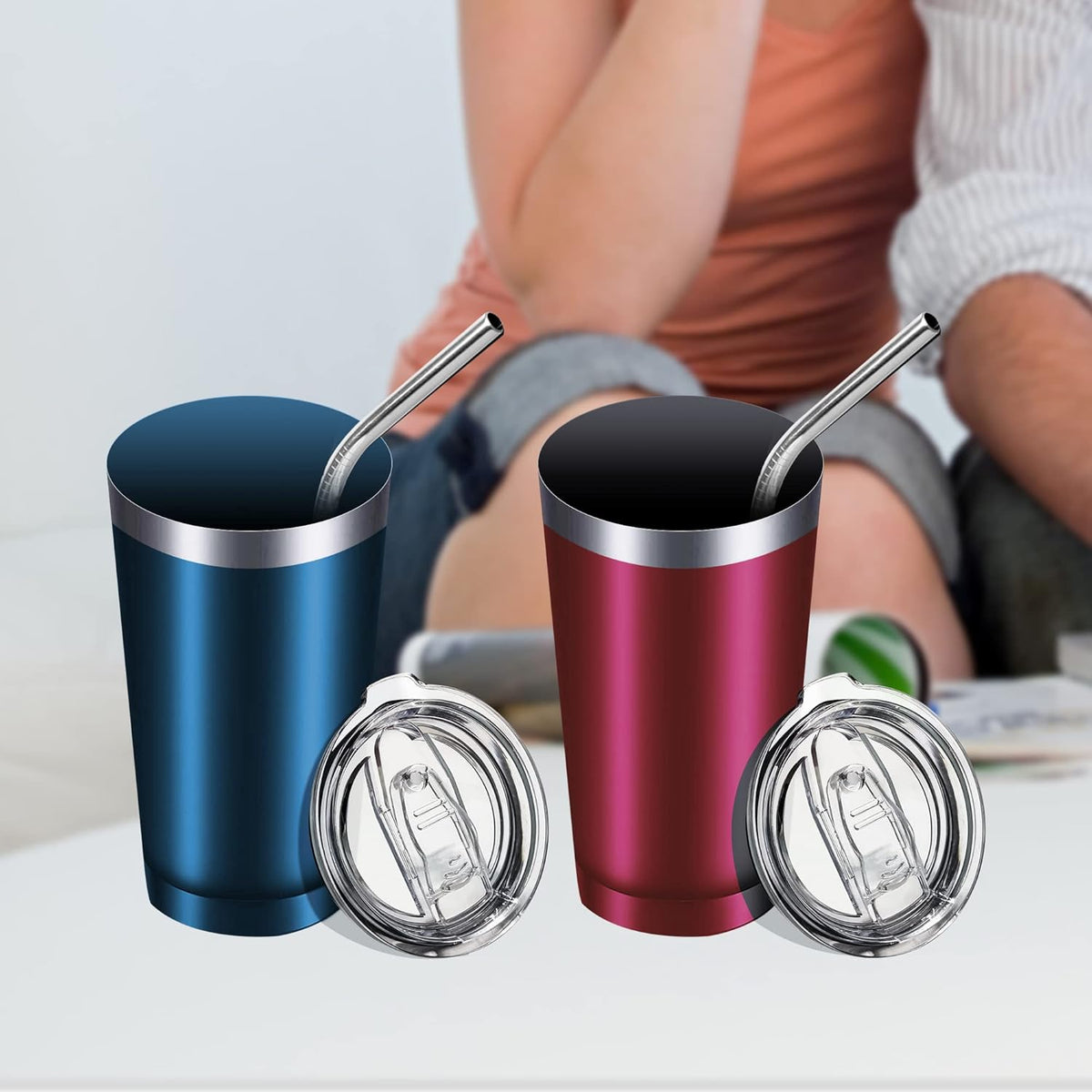 2PCS 20oz Tumbler Replacement Lids Covers for 3.25in Cup Mouth