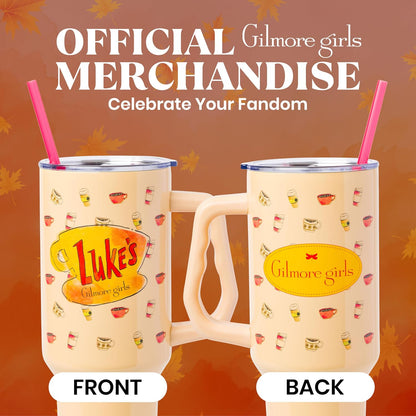 Betty Boop Core Cute Pose, Stainless Steel Tumbler, 40oz | Sitting, Hearts and Dots, Straw Cover Cap, Handle, Lid, Double Walled, Fits in Cup Holder, 1.18 Liters - Colors B