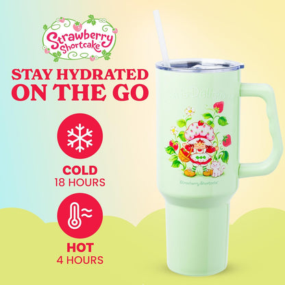 Betty Boop Core Cute Pose, Stainless Steel Tumbler, 40oz | Sitting, Hearts and Dots, Straw Cover Cap, Handle, Lid, Double Walled, Fits in Cup Holder, 1.18 Liters - Colors B