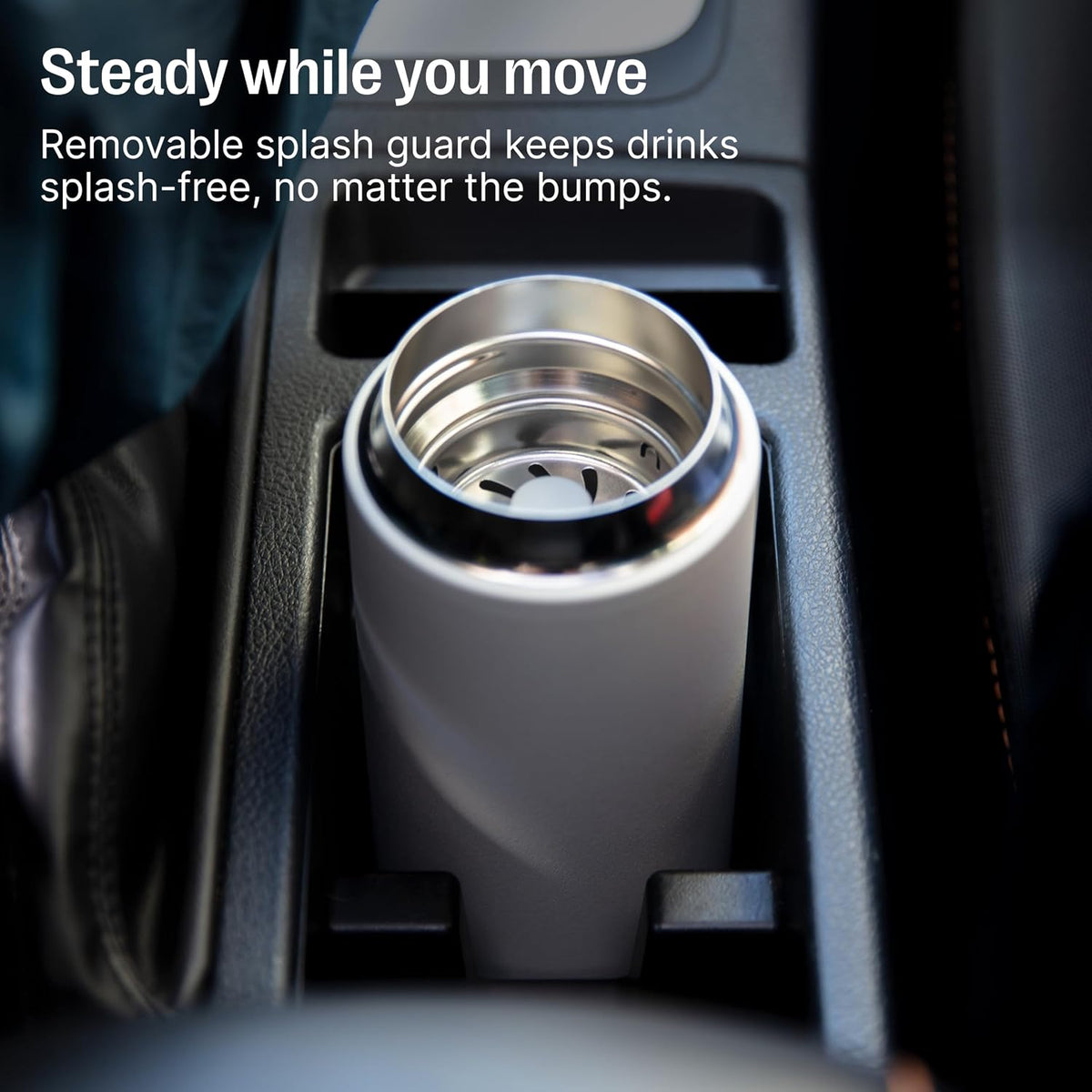 Carter Move Ceramic Lined Travel Coffee Mug 16 oz - Leak-Proof Lid | No Metallic Taste, Dishwasher Safe, Hot 12Hr Cold 24Hr, Stainless Steel Tumbler, BPA-Free, Fits Cup Holders, Electric Cobalt