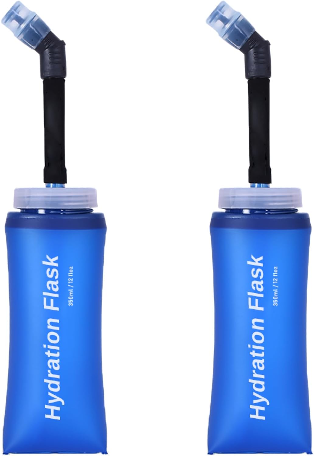 Handheld Water Bottle for Running, Quick Grip Chill 17 oz Handheld Soft Water Bottle with Hand Strap Hydration Pack, BPA Sport Soft Flask (Blue)