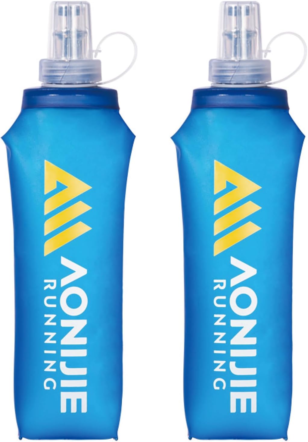 Handheld Water Bottle for Running, Quick Grip Chill 17 oz Handheld Soft Water Bottle with Hand Strap Hydration Pack, BPA Sport Soft Flask (Blue)