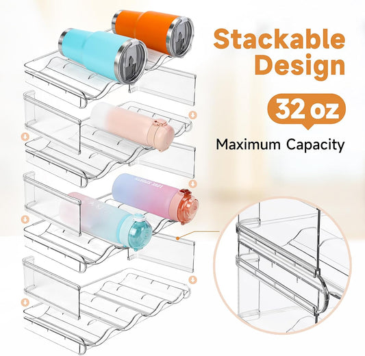 Water Bottle Organizer 4 Tier Large Compartment Water Bottle Holder