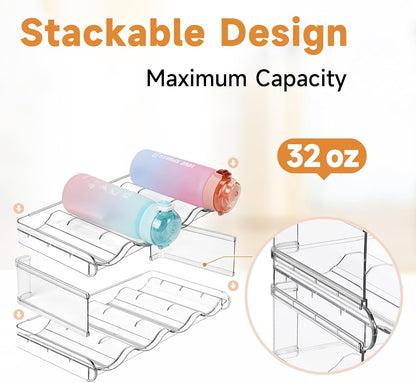Water Bottle Organizer 4 Tier Large Compartment Water Bottle Holder