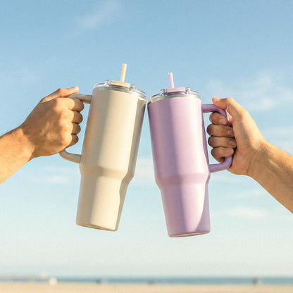 Hogg Big Swig 40oz Tumbler with Handle and Straw - Red, 40 oz Tumbler, Insulated Cup with Handle, 40oz Water Bottle with Straw, Thermal Cups, Leak Proof Lid, Travel Mugs, Stainless Steel