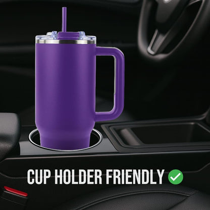 Hogg Big Swig 40oz Tumbler with Handle and Straw - Red, 40 oz Tumbler, Insulated Cup with Handle, 40oz Water Bottle with Straw, Thermal Cups, Leak Proof Lid, Travel Mugs, Stainless Steel