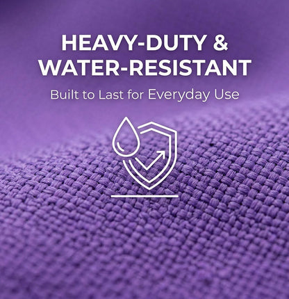 Drink Carrier Bag 4 Compartment Family Size Insulated Water Bottle Holder & Tumbler Tote with Adjustable Strap Nylon Organizer Caddy with Front Pocket for Picnic No-Spill for Car (Purple)