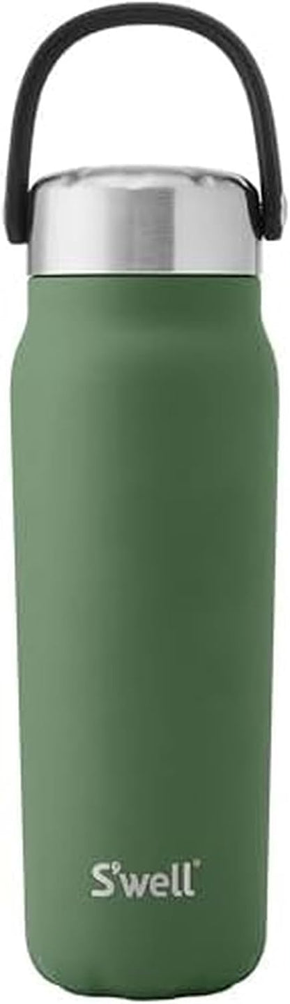Recycled Stainless Steel Explorer with Insulated Lid and Handle, 32oz, Green Jasper, Triple Layered Vacuum Insulated Containers Keeps Drinks Cold for 42 Hours and Hot for 10